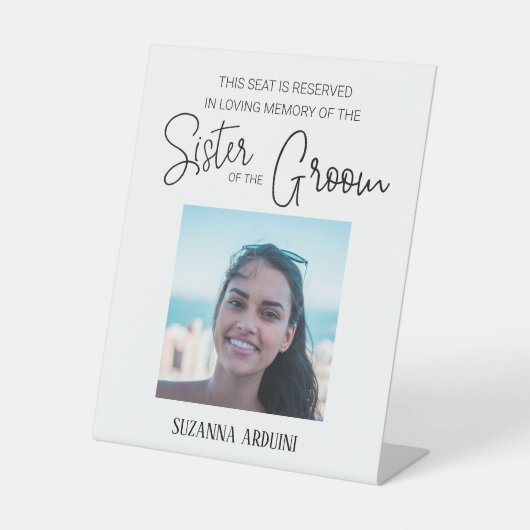 Sister of Groom Memorial Photo Reserved 結婚's 台座サイン (正面)