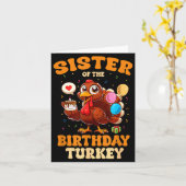Sister Of The Birthday Turkey Family 1st Birthday  カード (黄色い花)