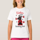 Sister of the First birthday ladybugカスタムデザイン Tシャツ<br><div class="desc">祝ベビー初の誕生日で、この特別なtシャツと特別なデザインをパーソナライズされた持つ</div>