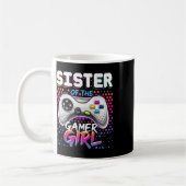 Sister Of The Gamer Girl Matching Video Game Birth コーヒーマグカップ (左)