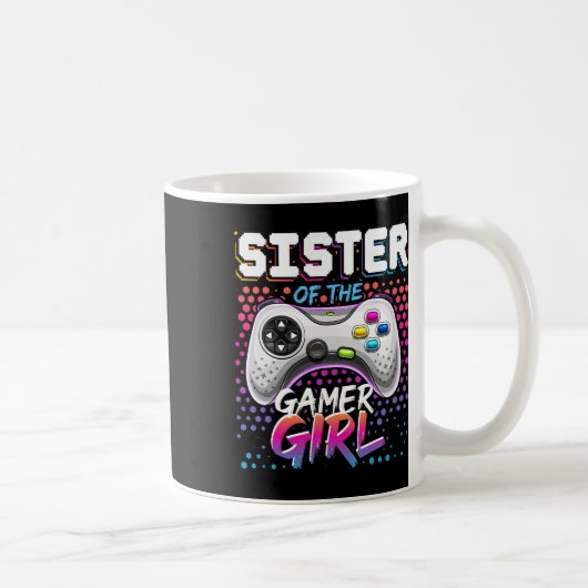 Sister Of The Gamer Girl Matching Video Game Birth コーヒーマグカップ (右)