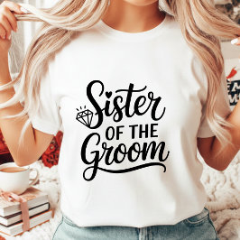 Sister of the Groom Elegant Script Wedding Diamond トライブレンドＴシャツ