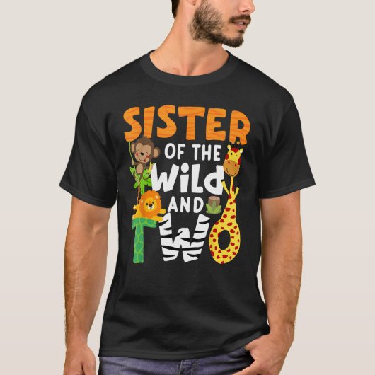 Sister Of The Wild and Two 2 Zoo Theme Party Safar Tシャツ (正面)