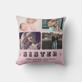 Sister Photo Collage – Different Ages, Same Hearts クッション (正面)