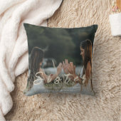 Sister Photo Collage Pillow – Same Hearts Always クッション (ブランケット)