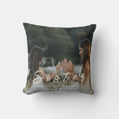 Sister Photo Collage Pillow – Same Hearts Always クッション (正面)