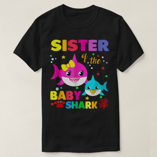 Sister Shark Sister Shark Family Mother's Day  Tシャツ (デザイン正面)