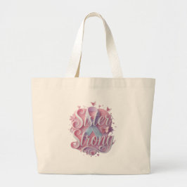Sister Strong Cancer Awareness Tote Bag – Inspirat ラージトートバッグ