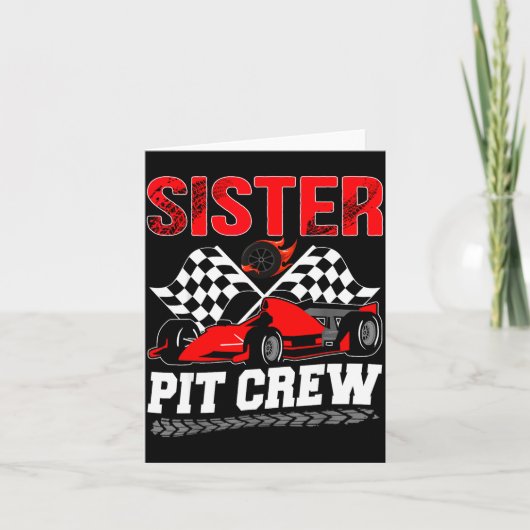 Sister T Crew Racing Family Race Car Birthday Boy カード (正面)