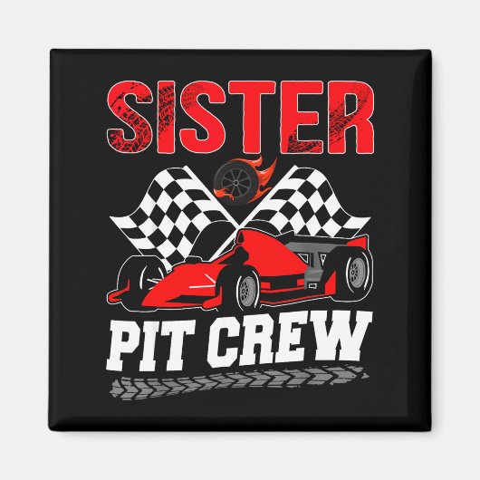 Sister T Crew Racing Family Race Car Birthday Boy  マグネット (正面)
