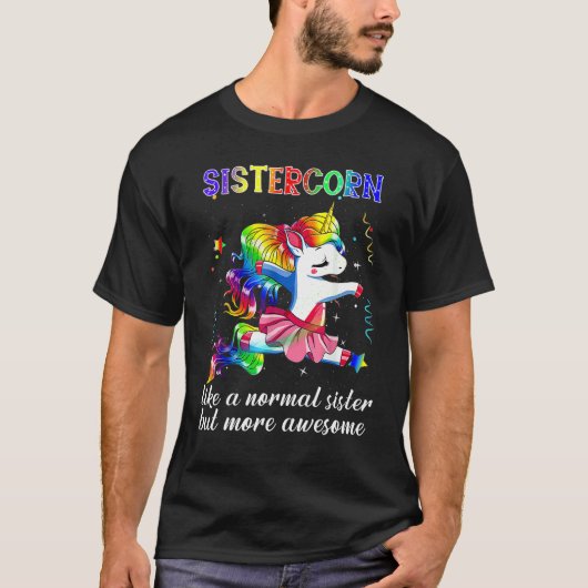 Sistercorn  Cute Unicorn Dancing Kid Girl Boy Tシャツ (正面)
