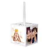 Sisterhoodスクリプト |姉妹写真コラージュの贈り物 キューブオーナメント (裏面アングル)