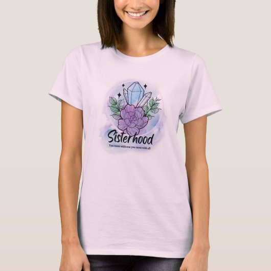 Sisterhood呪文:魔法の力を与えるデザイン Tシャツ (正面)