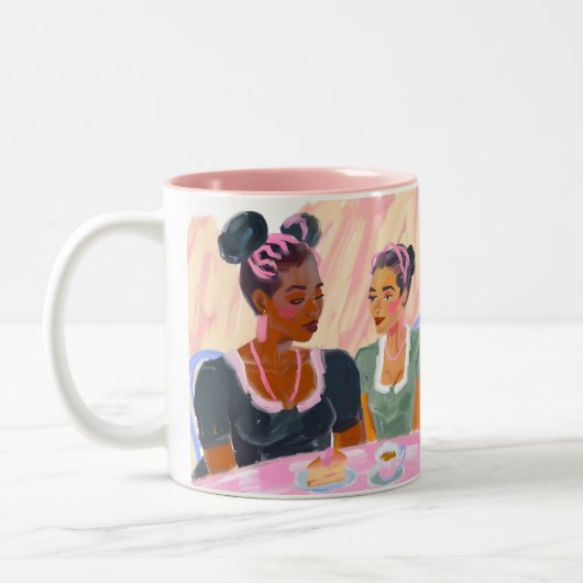 Sisterhood Over Tea Time Mug ツートーンマグカップ (左)