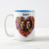 Sisterly Love In Bloom with Names ツートーンマグカップ (左)