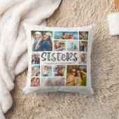 SISTERS写真モダンコラージュ写真の背面 クッション (ブランケット)