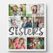 SISTERS モダン 7フォトコラージュホワイパーソナライズされたト フォトプラーク (正面)