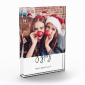 Sisters モダン Christmas Photo フォトブロック (左)