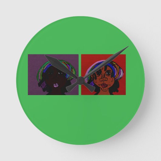 Sisters ラウンド壁時計 (正面)