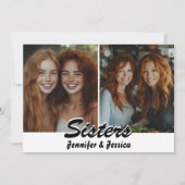 Sisters Birthday Card with Photo and Poem  (正面)