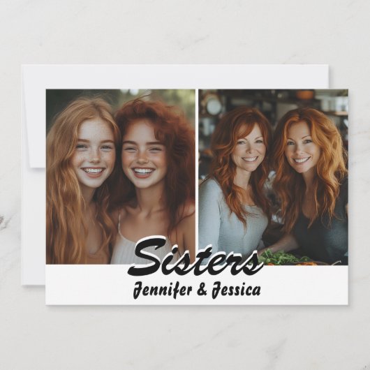 Sisters Birthday Card with Photo and Poem  (正面)