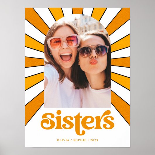 Sisters | Boho Retro Sun and Photo ポスター (正面)
