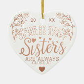 Sisters Connected At Heart Photo Keepsake Rose セラミックオーナメント (正面)