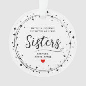 Sisters Connected At Heart Photo Keepsake White オーナメント (正面)