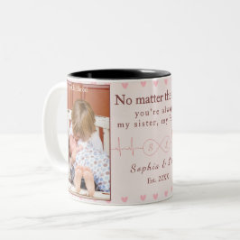 Sisters Custom Photo Mug – Personalized Gift ツートーンマグカップ