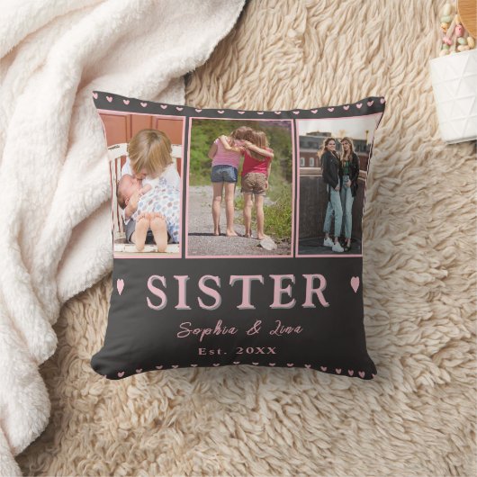 Sisters Custom Photo Pillow – Personalized Gift クッション (ブランケット)