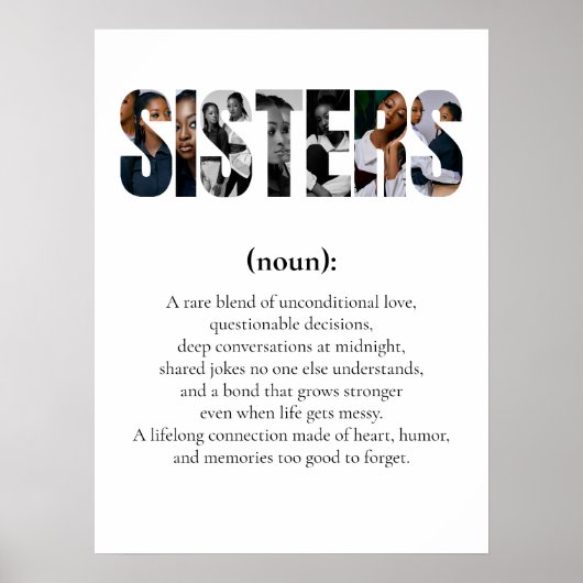 SISTERS Definition Poster – Unique Gift for Her ポスター (正面)