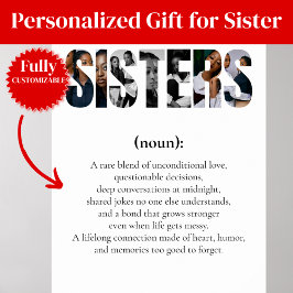 SISTERS Definition Poster – Unique Gift for Her ポスター