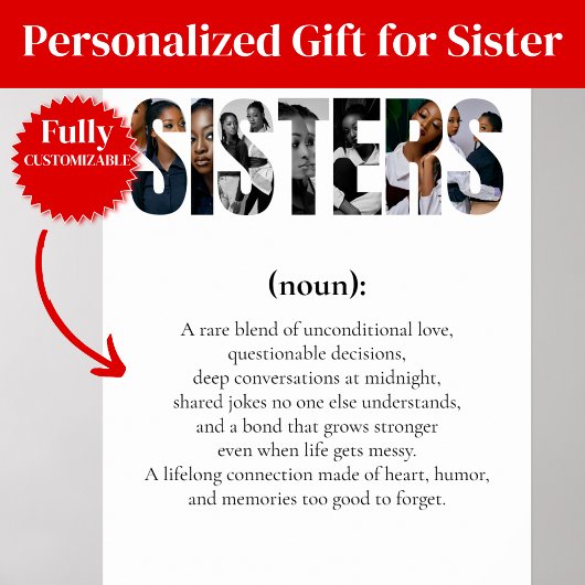 SISTERS Definition Poster – Unique Gift for Her ポスター