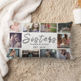 Sisters Forever – 10 Photo Custom Throw Pillow ランバークッション