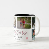 Sisters Forever – 6 Photo Custom Coffee Mug ツートーンマグカップ (正面右)
