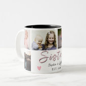 Sisters Forever – 6 Photo Custom Coffee Mug ツートーンマグカップ (正面左)