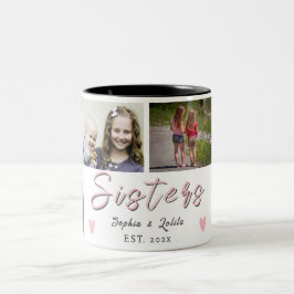 Sisters Forever – 6 Photo Custom Coffee Mug ツートーンマグカップ