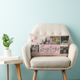 Sisters Forever – 6 Photo Custom Throw Pillow ランバークッション