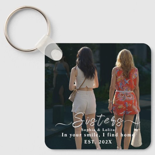 Sisters Forever – Custom Photo Keychain キーホルダー (正面)