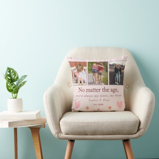 Sisters Forever – Custom Photo  personalized   クッション (椅子)