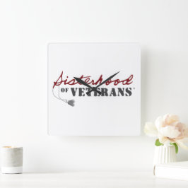 Sisters of Veterans 軍の誇りデザイン スクエア壁時計