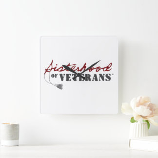 Sisters of Veterans 軍の誇りデザイン スクエア壁時計