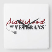Sisters of Veterans 軍の誇りデザイン スクエア壁時計 (正面)