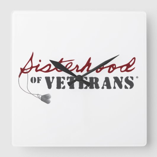 Sisters of Veterans Military Pride Design スクエア壁時計 (正面)