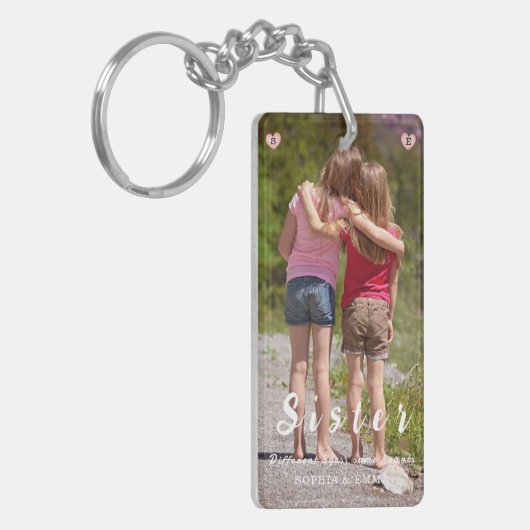 Sisters Photo Collage Keychain – Same Hearts キーホルダー (正面左)