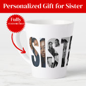 Sisters Photo Collage Latte Mug Gift カフェラテマグ