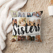 SISTERS, Photo Collage & Names兄弟姉妹 クッション (ブランケット)