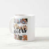 SISTERS, Photo Collage & Names兄弟姉妹 コーヒーマグカップ (正面左)