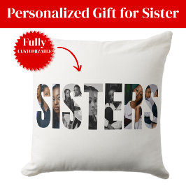 Sisters Photo Collage Throw Pillows Gift クッション