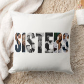 Sisters Photo Collage Throw Pillows Gift クッション (ブランケット)